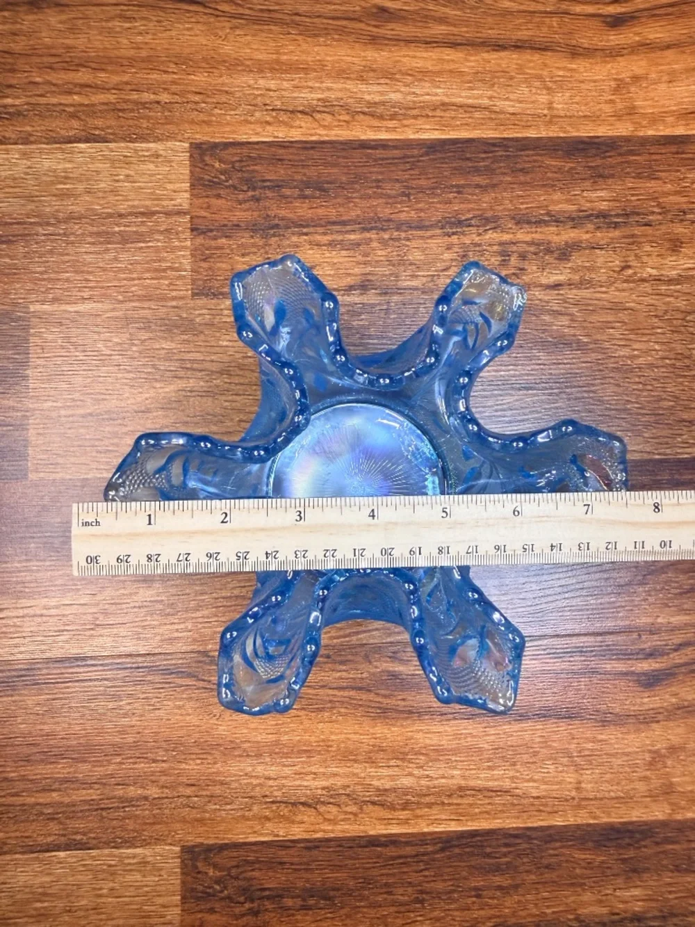 1980s WESTMORELAND Blue Iridescent Vase